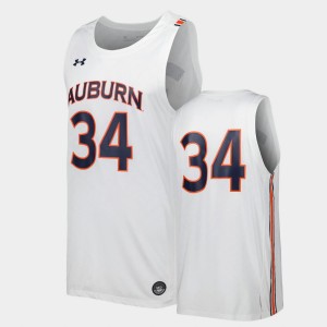 Men's Auburn Tigers Replica White #34 Basketball Jersey 947820-451