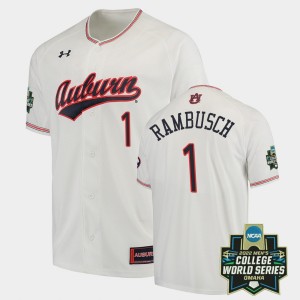 Men's Auburn Tigers College World Series White Blake Rambusch #1 2022 World Series Baseball Jersey 682826-977