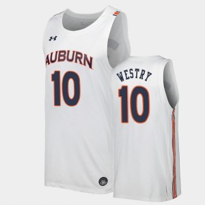 Men's Auburn Tigers Replica White Chance Westry #10 Jersey 741970-919