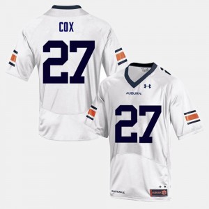 Men's Auburn Tigers College Football White Chandler Cox #27 Jersey 640834-978