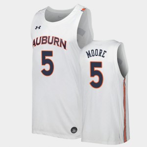 Men's Auburn Tigers Replica White Chris Moore #5 Jersey 482551-793
