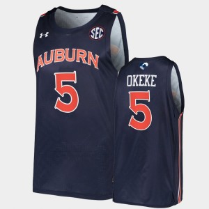Men's Auburn Tigers College Basketball Navy Chuma Okeke #5 Jersey 680577-980