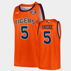 Men's Auburn Tigers College Basketball Orange Chuma Okeke #5 Jersey 590772-778