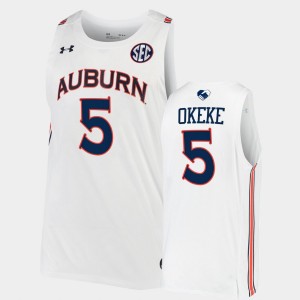 Men's Auburn Tigers College Basketball White Chuma Okeke #5 Jersey 869883-997