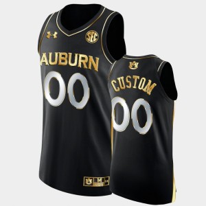 Men's Auburn Tigers Golden Edition Black Custom #00 2022 College Basketball Jersey 139211-631