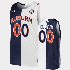 Men's Auburn Tigers Split Edition Navy White Custom #00 2022 Unite As One Jersey 987416-676