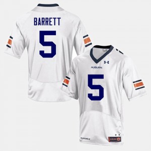 Men's Auburn Tigers College Football White Devan Barrett #5 Jersey 483551-969