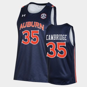 Men's Auburn Tigers College Basketball Navy Devan Cambridge #35 Jersey 870281-946