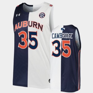 Men's Auburn Tigers Split Edition Navy White Devan Cambridge #35 2022 Unite As One Jersey 157053-110