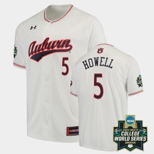 Men's Auburn Tigers College World Series White Kason Howell #5 2022 World Series Baseball Jersey 128739-733