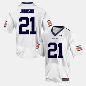 Men's Auburn Tigers College Football White Kerryon Johnson #21 Jersey 581848-896