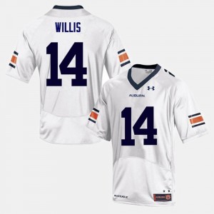 Men's Auburn Tigers College Football White Malik Willis #14 Jersey 548175-413