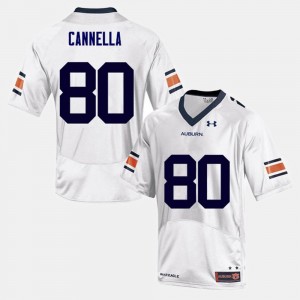 Men's Auburn Tigers College Football White Sal Cannella #80 Jersey 132618-646