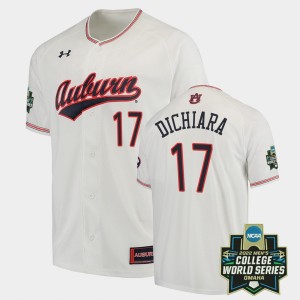 Men's Auburn Tigers College World Series White Sonny DiChiara #17 2022 World Series Baseball Jersey 297569-241