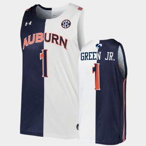 Men's Auburn Tigers Split Edition Navy White Wendell Green Jr. #1 2022 Unite As One Jersey 837979-875
