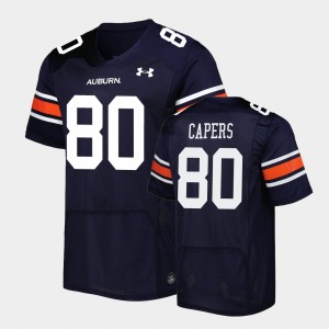 Men's Auburn Tigers Replica Navy Ze'Vian Capers #80 Jersey 245386-599