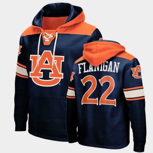 Men's Auburn Tigers College Basketball Navy Allen Flanigan #22 Lace-up Hoodie 207813-626