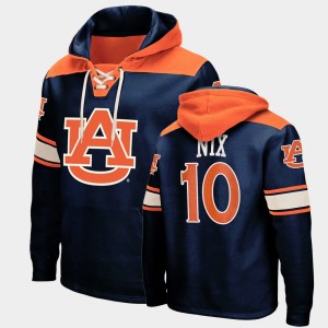 Men's Auburn Tigers College Football Navy Bo Nix #10 Lace-up Hoodie 545813-961
