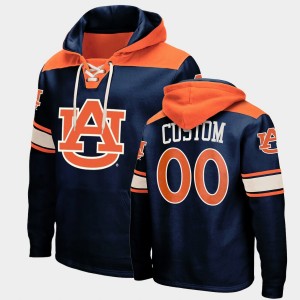 Men's Auburn Tigers College Basketball Navy Custom #00 Lace-up Hoodie 666114-903