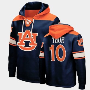 Men's Auburn Tigers College Basketball Navy JT Thor #10 Lace-up Hoodie 683127-823