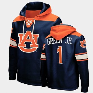Men's Auburn Tigers College Basketball Navy Wendell Green Jr. #1 Lace-up Hoodie 620083-705