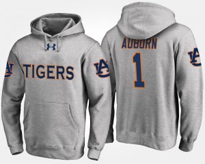 Men's Auburn Tigers Name and Number Gray #1 No.1 Hoodie 577730-919