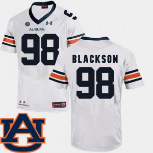 Men's Auburn Tigers College Football White Angelo Blackson #98 SEC Patch Replica Jersey 837387-506