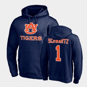 Men's Auburn Tigers Team Lockup Navy Anthony Schwartz #1 Pullover Hoodie 955724-160