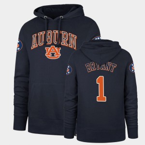 Men's Auburn Tigers Double Decker Navy Big Kat Bryant #1 Headline Hoodie 228454-351