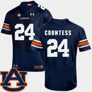 Men's Auburn Tigers College Football Navy Blake Countess #24 SEC Patch Replica Jersey 477554-626