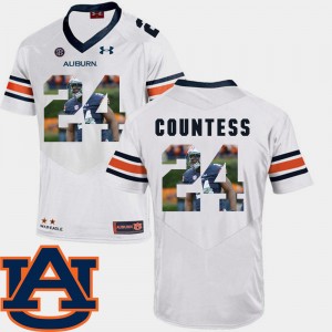 Men's Auburn Tigers Pictorial Fashion White Blake Countess #24 Football Jersey 509156-981