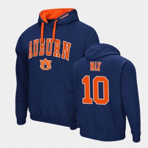 Men's Auburn Tigers Arch & Logo 2.0 Navy Bo Nix #10 Pullover Hoodie 420083-559