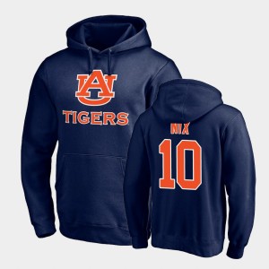 Men's Auburn Tigers Team Lockup Navy Bo Nix #10 Pullover Hoodie 909650-936