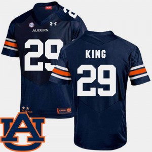 Men's Auburn Tigers College Football Navy Brandon King #29 SEC Patch Replica Jersey 524516-898