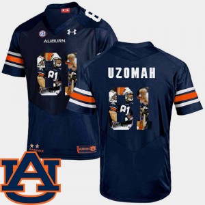 Men's Auburn Tigers Pictorial Fashion Navy C.J. Uzomah #81 Football Jersey 969606-523
