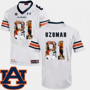 Men's Auburn Tigers Pictorial Fashion White C.J. Uzomah #81 Football Jersey 338695-279