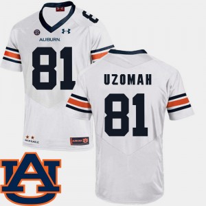 Men's Auburn Tigers College Football White C.J. Uzomah #81 SEC Patch Replica Jersey 859704-384