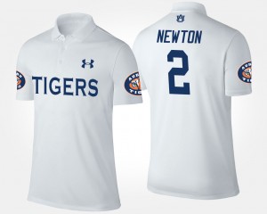 Men's Auburn Tigers Name and Number White Cam Newton #2 Polo 128121-181