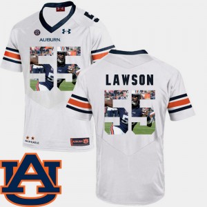 Men's Auburn Tigers Pictorial Fashion White Carl Lawson #55 Football Jersey 168155-196