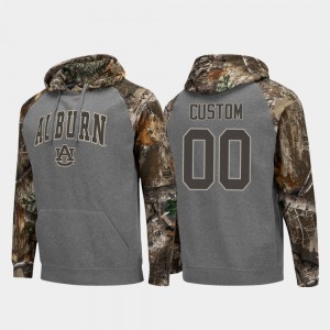 Men's Auburn Tigers Realtree Camo Charcoal Custom #00 Raglan Hoodie 992048-799
