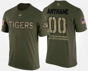 Men's Auburn Tigers Military Camo Custom #00 Short Sleeve With Message T-Shirt 245598-933