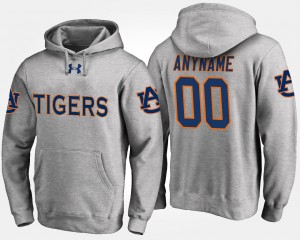 Men's Auburn Tigers Name and Number Gray Custom #00 Hoodie 272385-528