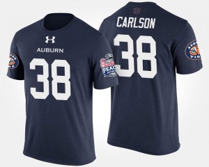 Men's Auburn Tigers Bowl Game Navy Daniel Carlson #38 Peach Bowl T-Shirt 526568-699