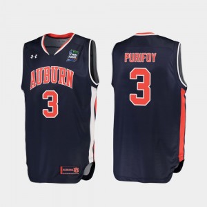Men's Auburn Tigers 2019 Final-Four Navy Danjel Purifoy #3 Replica Jersey 268530-839