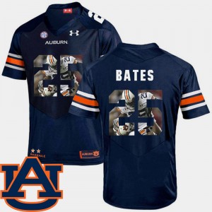 Men's Auburn Tigers Pictorial Fashion Navy Daren Bates #25 Football Jersey 211302-588