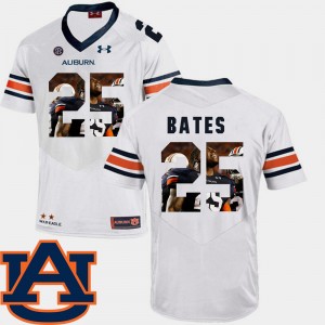 Men's Auburn Tigers Pictorial Fashion White Daren Bates #25 Football Jersey 335191-895