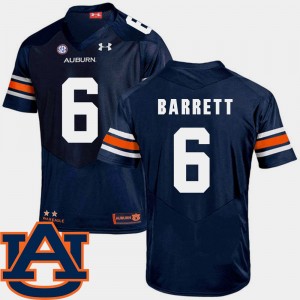 Men's Auburn Tigers College Football Navy Devan Barrett #6 SEC Patch Replica Jersey 212563-201