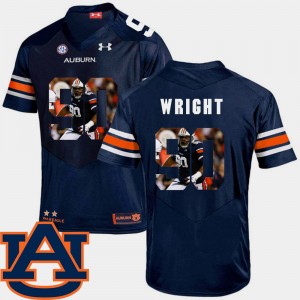 Men's Auburn Tigers Pictorial Fashion Navy Gabe Wright #90 Football Jersey 975867-973