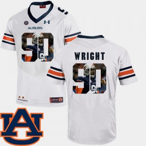 Men's Auburn Tigers Pictorial Fashion White Gabe Wright #90 Football Jersey 620017-967
