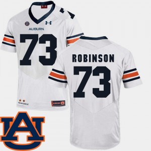 Men's Auburn Tigers College Football White Greg Robinson #73 SEC Patch Replica Jersey 543559-399